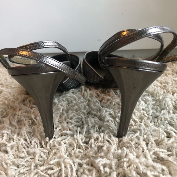 Yves Saint Laurent Silver Mesh Heels 8M - Picture 5 of 5